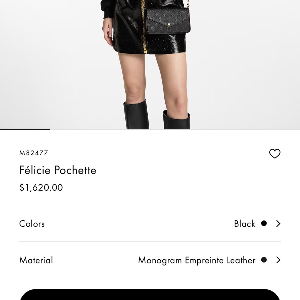 Louis Vuitton Félicie Pochette (Black Monogram Empreinte Leather)